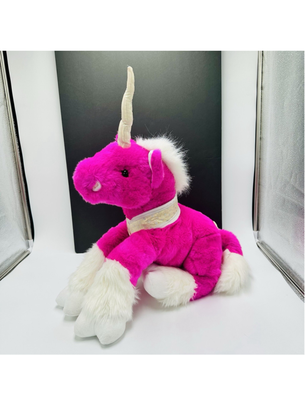 Commonwealth Hot Pink Unicorn Jumbo 2001 Plush Magenta Stuffed Animal 26” L